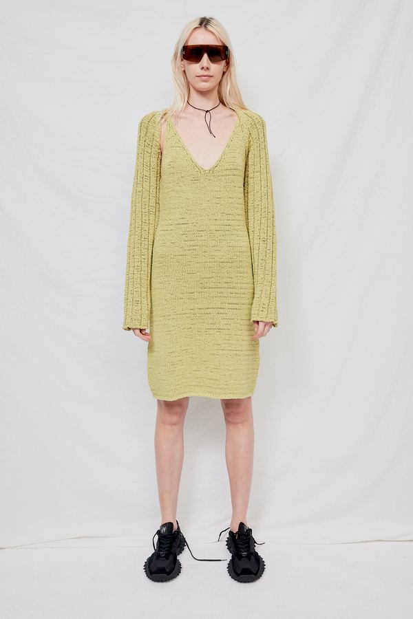 Theopen Product Cotton Sleeveless Knit Dress - Green | Garmentory Theopen Product Cotton Sleeveless Knit Dress - Green | Garmentory