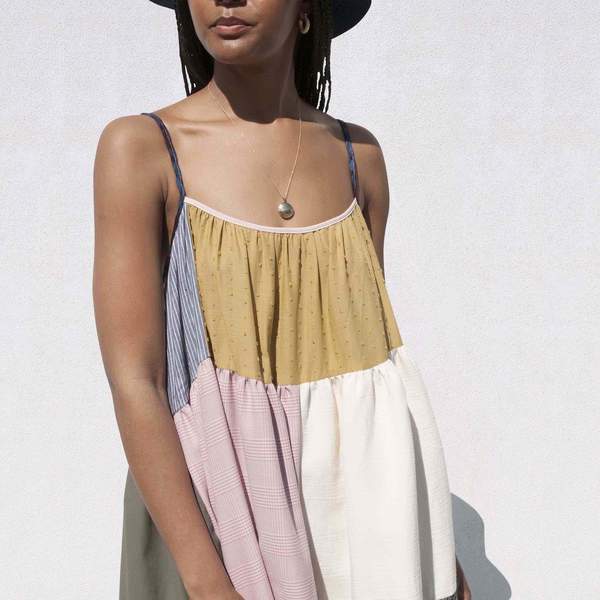 LA RÉUNION Neutral Patchwork Dress No. 12 LA RÉUNION Neutral Patchwork Dress No. 12