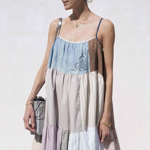 LA RÉUNION Neutral Patchwork Dress No. 13 LA RÉUNION Neutral Patchwork Dress No. 13