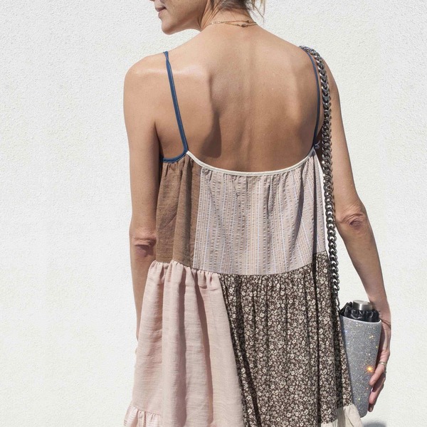 LA RÉUNION Neutral Patchwork Dress No. 13 LA RÉUNION Neutral Patchwork Dress No. 13