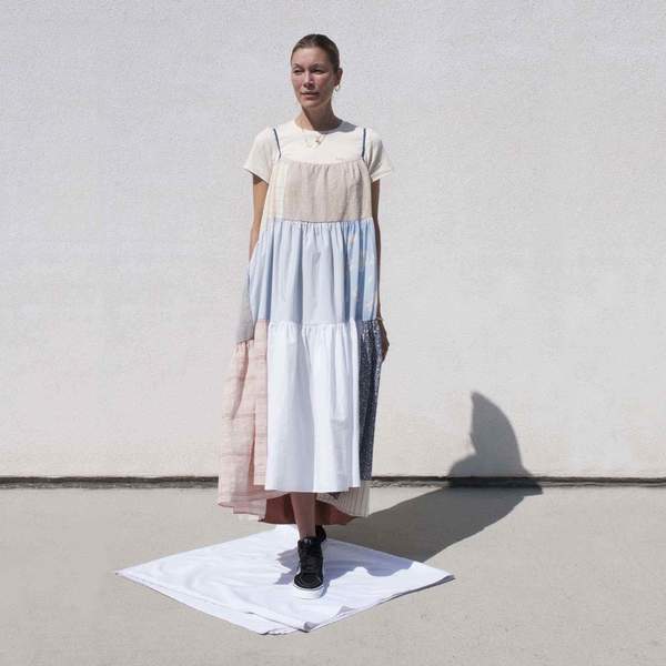 LA RÉUNION Neutral Patchwork Dress No. 16 LA RÉUNION Neutral Patchwork Dress No. 16