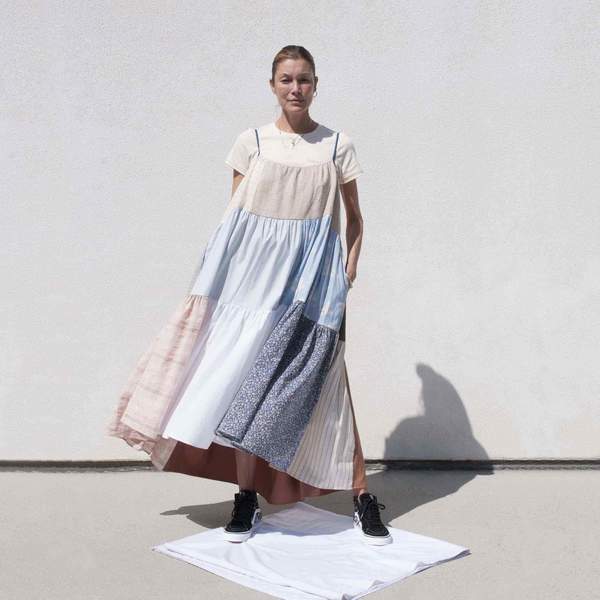 LA RÉUNION Neutral Patchwork Dress No. 16 LA RÉUNION Neutral Patchwork Dress No. 16