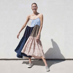LA RÉUNION Neutral Patchwork Dress No. 17 LA RÉUNION Neutral Patchwork Dress No. 17
