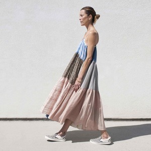 LA RÉUNION Neutral Patchwork Dress No. 17 LA RÉUNION Neutral Patchwork Dress No. 17