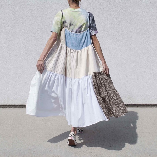 LA RÉUNION Neutral Patchwork Dress No. 18 LA RÉUNION Neutral Patchwork Dress No. 18