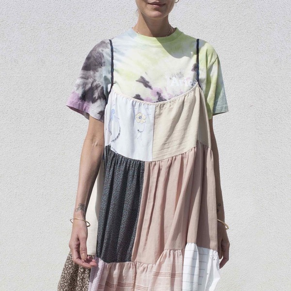 LA RÉUNION Neutral Patchwork Dress No. 18 LA RÉUNION Neutral Patchwork Dress No. 18