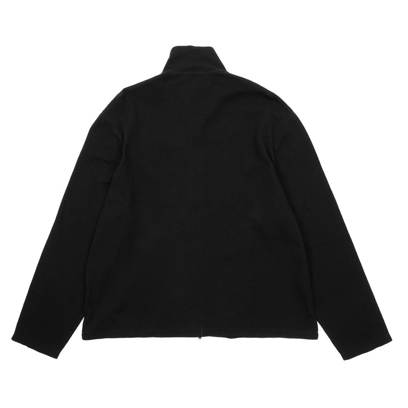Our Legacy Layer Jersey Shrunken Full Zip Polo - Black | Garmentory
