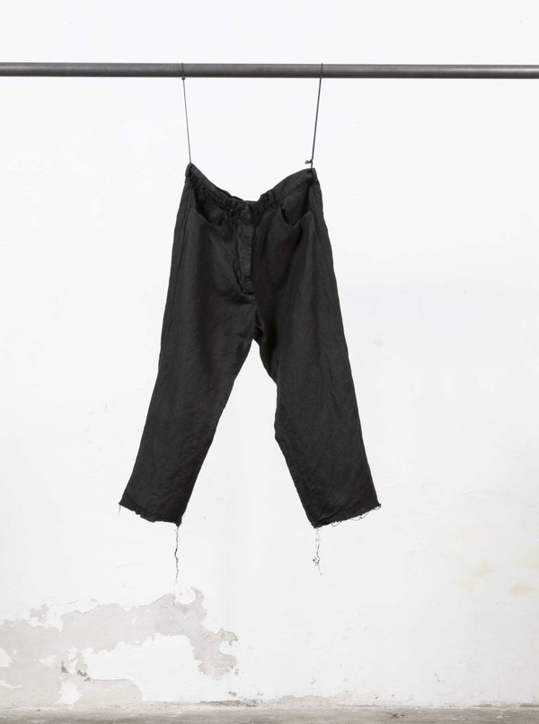 Serienumerica Linen Trousers - Black 