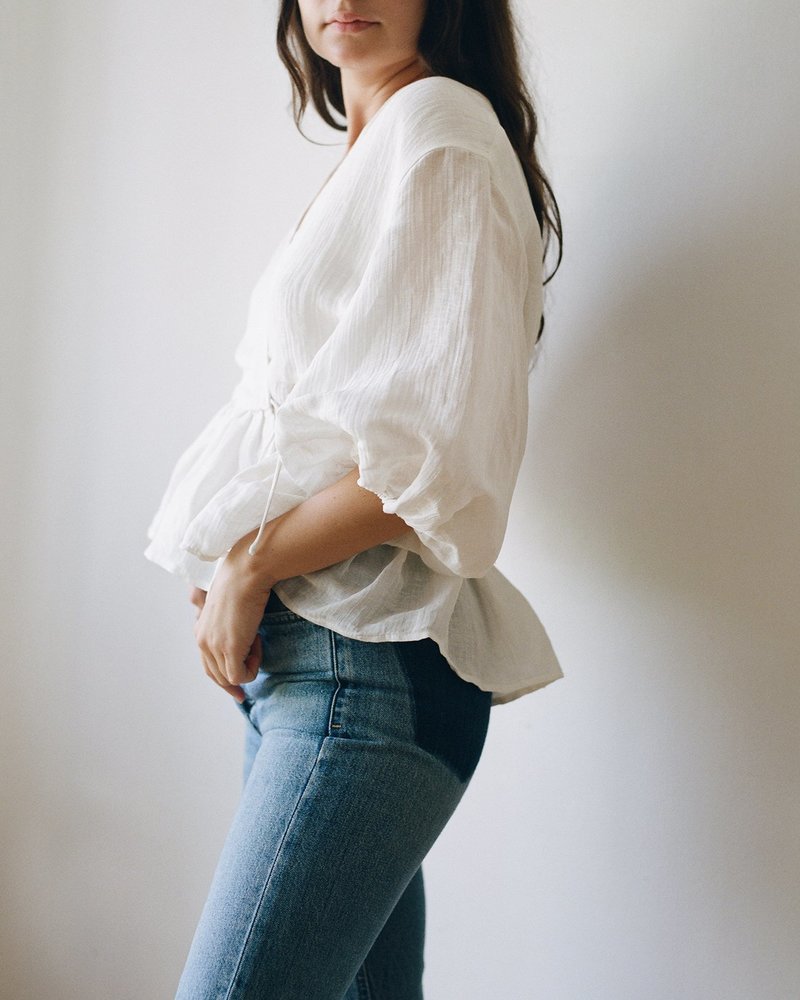 St. Agni Joji Wrap Blouse - White