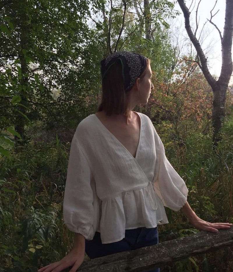 St. Agni Joji Wrap Blouse - White