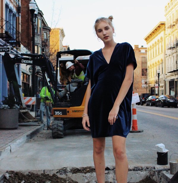 Jane Dress Navy with Inside Tie Back Jane Dress Navy with Inside Tie Back