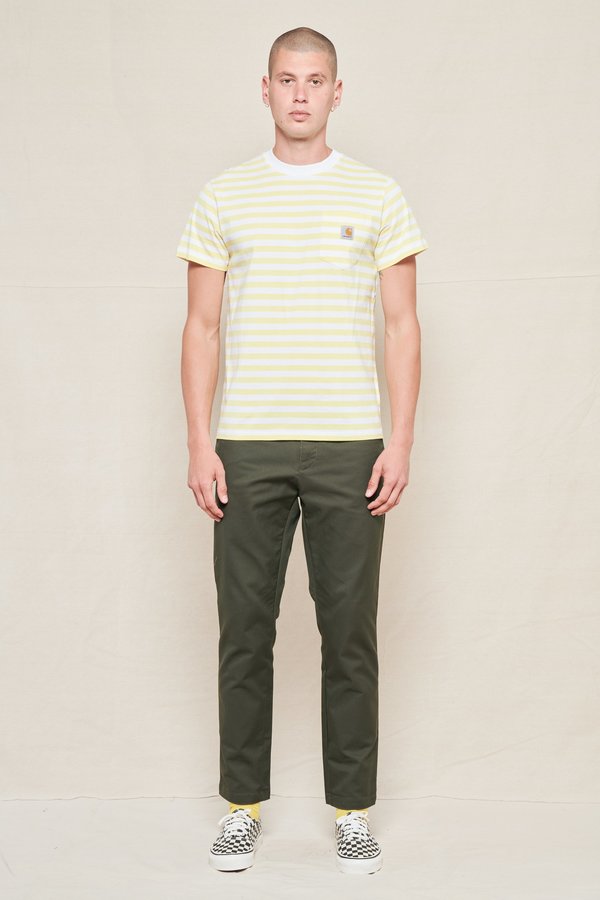 CARHARTT WIP Scotty Stripe Pocket T-Shirt - white CARHARTT WIP Scotty Stripe Pocket T-Shirt - white