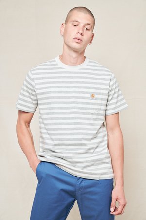 CARHARTT WIP Scotty Stripe Pocket T-Shirt - white CARHARTT WIP Scotty Stripe Pocket T-Shirt - white