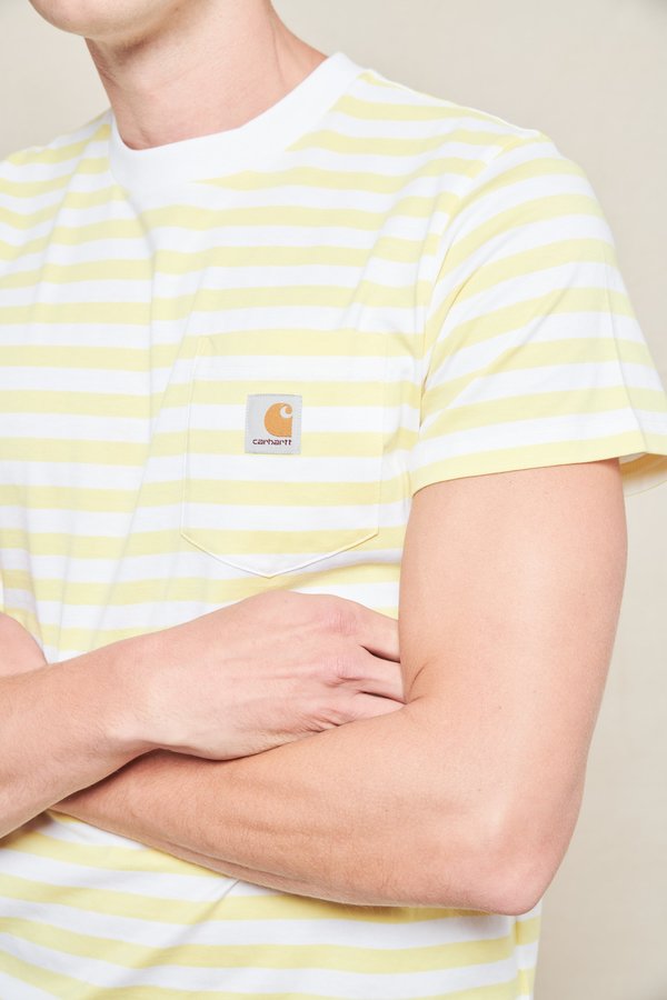 CARHARTT WIP Scotty Stripe Pocket T-Shirt - white CARHARTT WIP Scotty Stripe Pocket T-Shirt - white