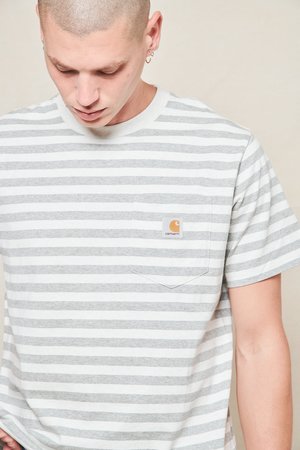 CARHARTT WIP Scotty Stripe Pocket T-Shirt - white CARHARTT WIP Scotty Stripe Pocket T-Shirt - white