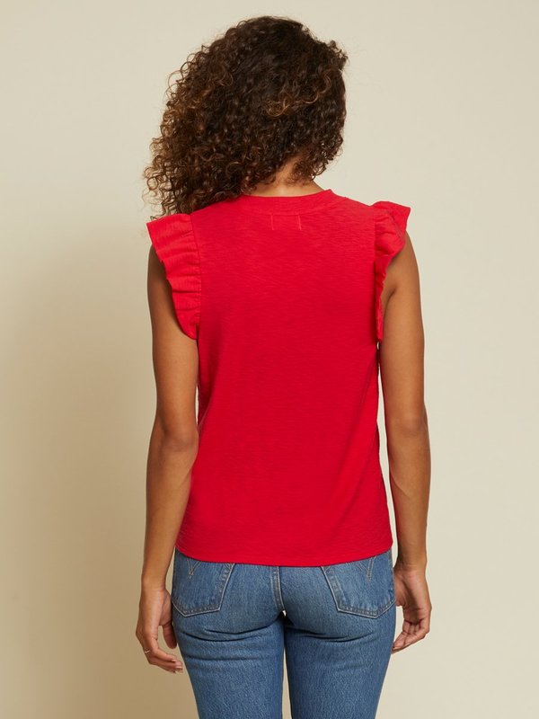 Paulette Ruffled Tank- Campari Paulette Ruffled Tank- Campari