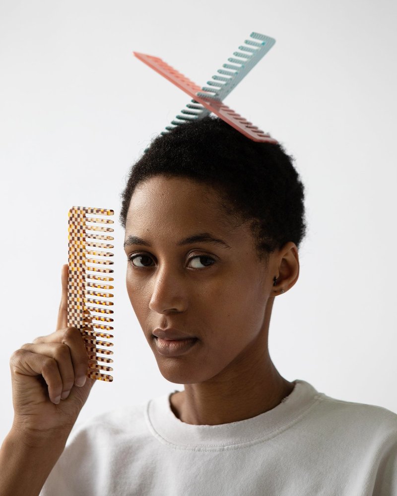 Machete No.2 Comb - Blue Checkers