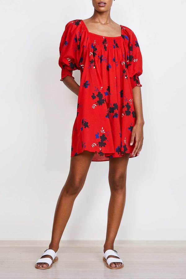 knee length dresses for ladies Bubble Floral Mini Dress main image 1