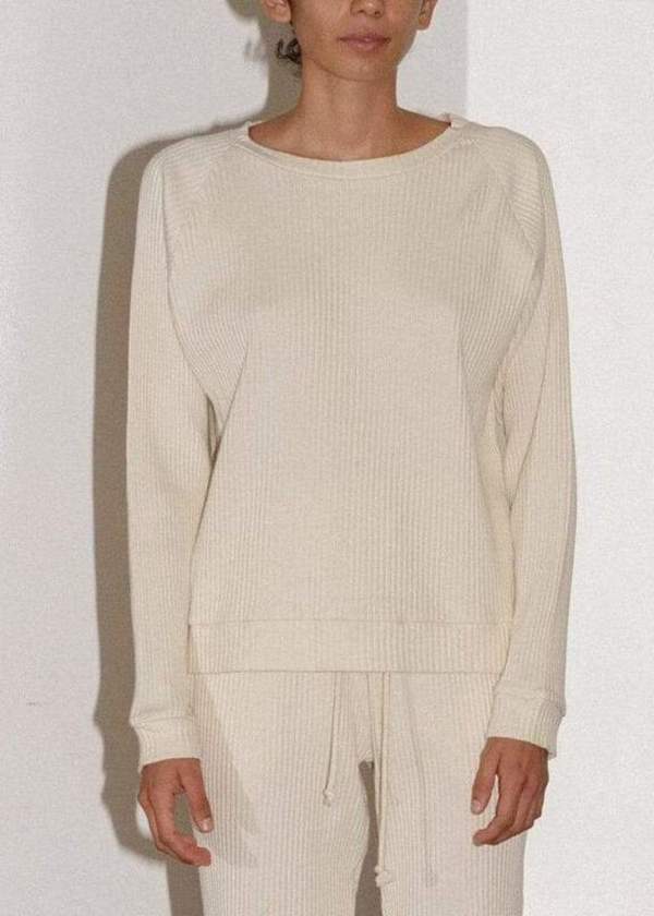 Basic Sweatshirt Rib Fleece Off White Basic Sweatshirt Rib Fleece Off White