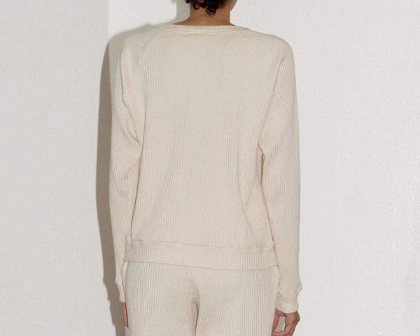 Basic Sweatshirt Rib Fleece Off White Basic Sweatshirt Rib Fleece Off White