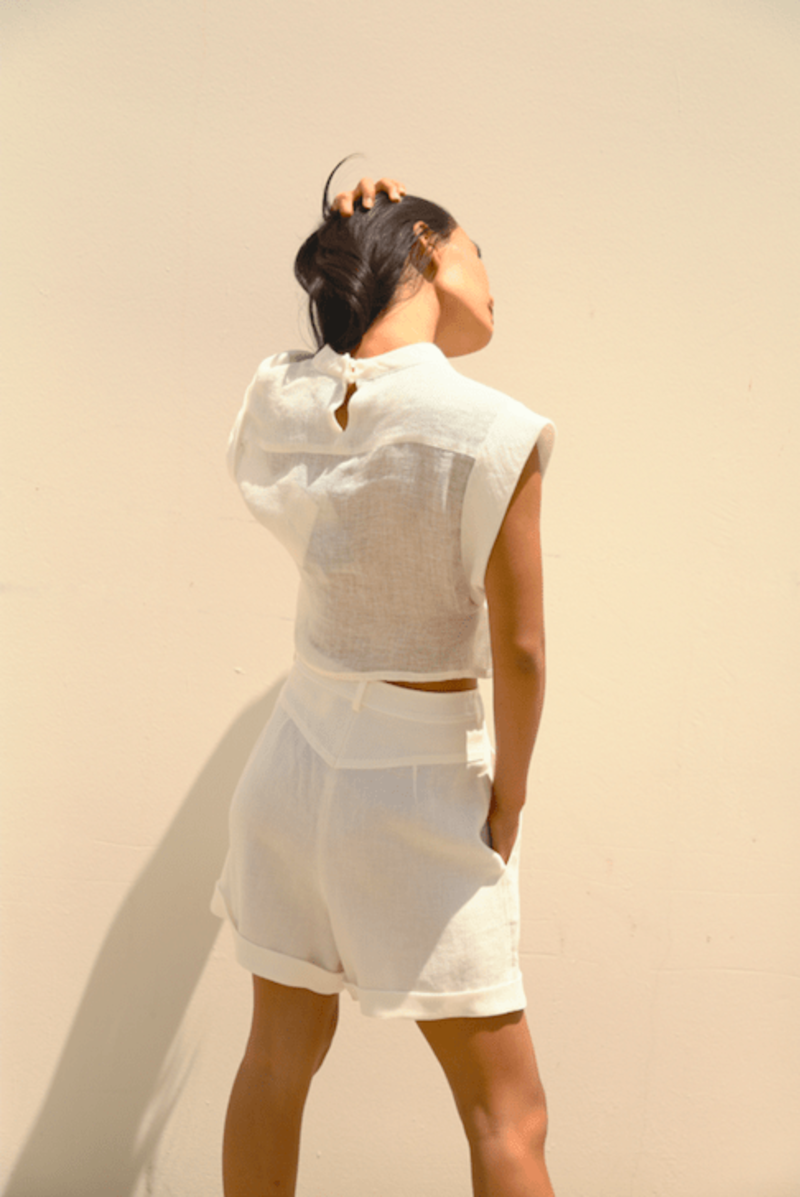 ショートパンツ LE KASHA SS24 Ivory linen Ashraf shorts (ASHRAF 740) ASHRAF linen short – Le Kasha