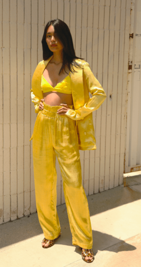 Silk Mashroo Boxing Pant Yellow Silk Mashroo Boxing Pant Yellow
