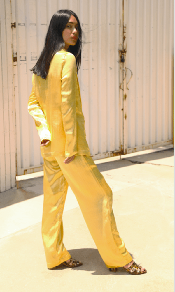 Silk Mashroo Boxing Pant Yellow Silk Mashroo Boxing Pant Yellow