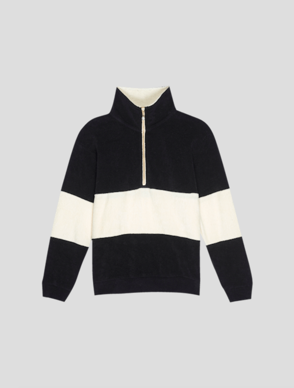 Striped Terry Pullover - Black Striped Terry Pullover - Black
