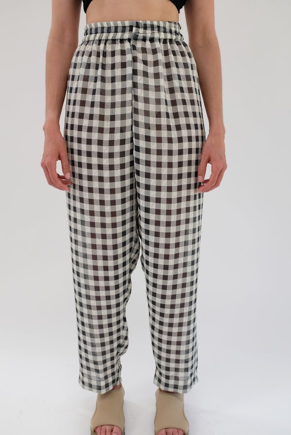 Beklina Basic Pant - Black Gingham Beklina Basic Pant - Black Gingham