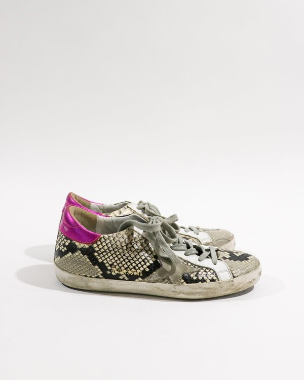 snakeskin golden goose sneakers