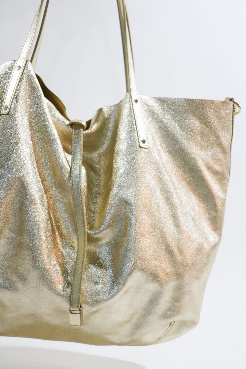 pre-loved Tiffany & Co. Metallic Reversible Tote Bag - Gold