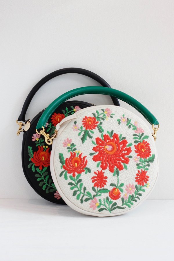 Clare V. Mexican Embroidered Round Bag Clare V. Mexican Embroidered Round Bag