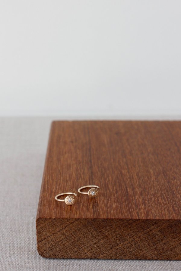 CLP Open Hoop w Diamond 14K Earrings CLP Open Hoop w Diamond 14K Earrings