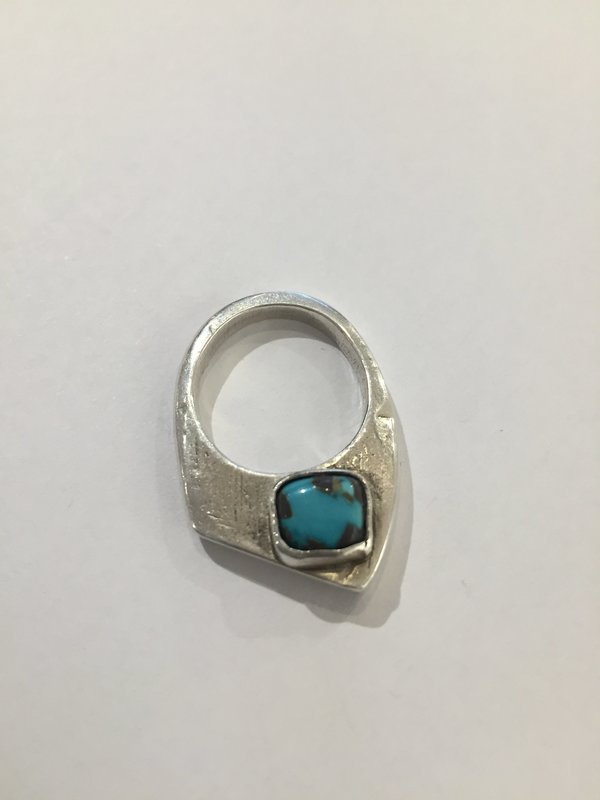India Wysong Pointed Mountain Stacking Ring With Turquoise India Wysong Pointed Mountain Stacking Ring With Turquoise