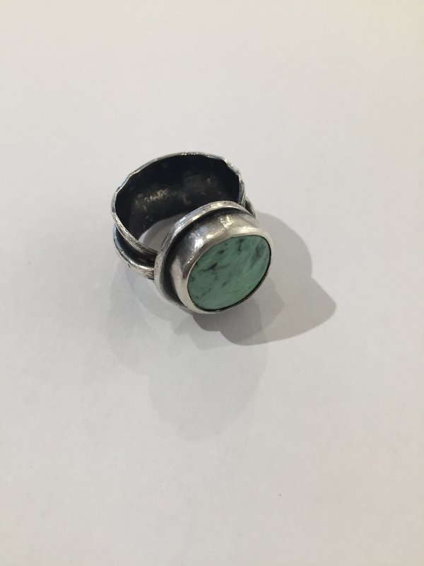 India Wysong Sterling Feather Ring With Variscite India Wysong Sterling Feather Ring With Variscite