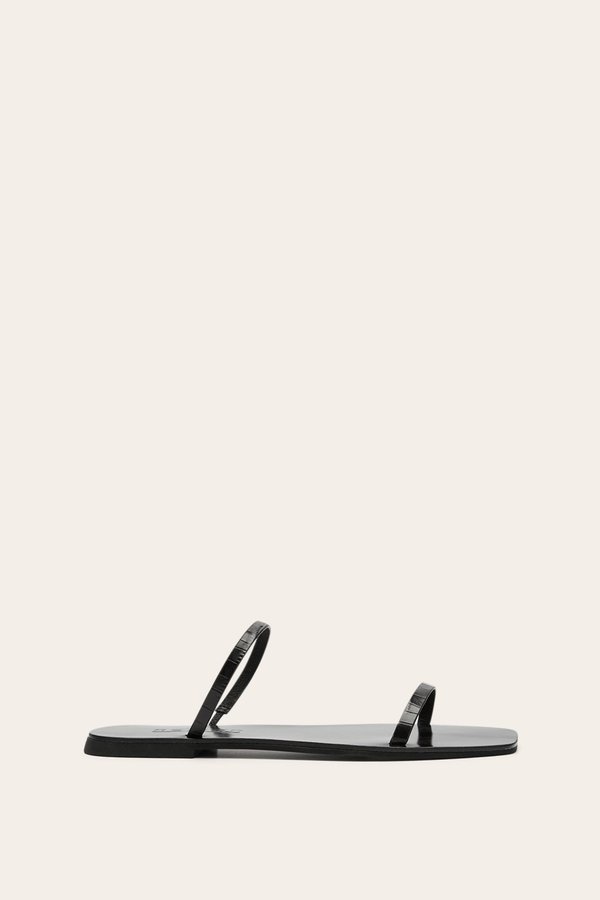 Nelson Made Audrey Slide - Black Croc Nelson Made Audrey Slide - Black Croc