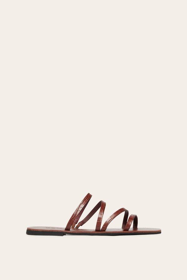 Nelson Made Myra Slide - Choc Croc Nelson Made Myra Slide - Choc Croc