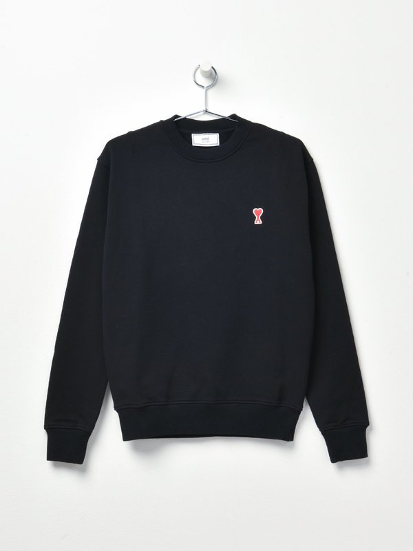 CREWNECK SWEATER AMI DE COEUR_NOIR/001 CREWNECK SWEATER AMI DE COEUR_NOIR/001