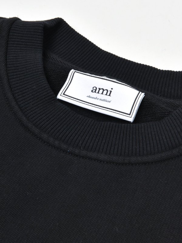 CREWNECK SWEATER AMI DE COEUR_NOIR/001 CREWNECK SWEATER AMI DE COEUR_NOIR/001