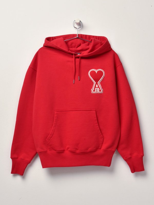 HOODIE WITH OVERSIZE AMI DE CUR_ROUGE/600 HOODIE WITH OVERSIZE AMI DE CUR_ROUGE/600
