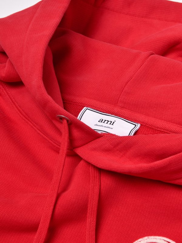 HOODIE WITH OVERSIZE AMI DE CUR_ROUGE/600 HOODIE WITH OVERSIZE AMI DE CUR_ROUGE/600