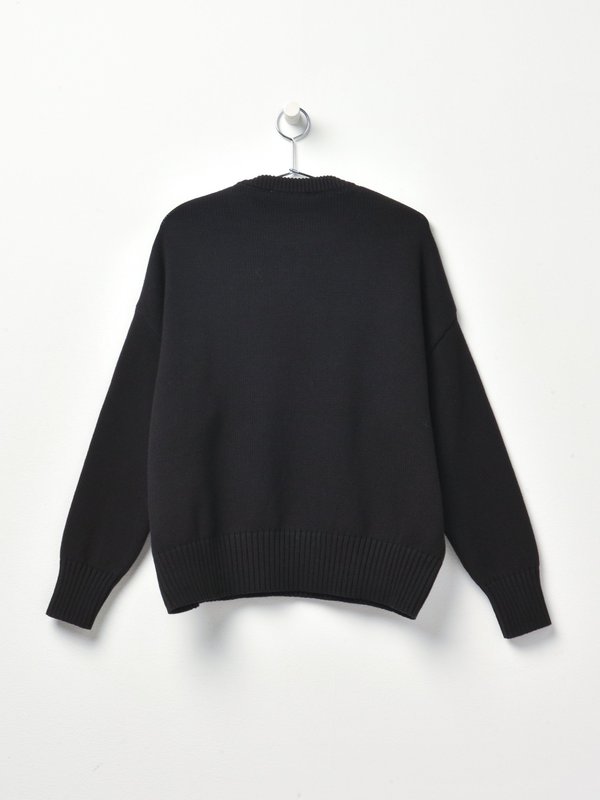 OVERSIZE AMI DE COEUR CREWNECK SWEATER_NOIR/001 OVERSIZE AMI DE COEUR CREWNECK SWEATER_NOIR/001