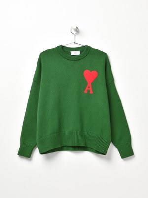 OVERSIZE AMI DE COEUR CREWNECK SWEATER_VERT/300 OVERSIZE AMI DE COEUR CREWNECK SWEATER_VERT/300