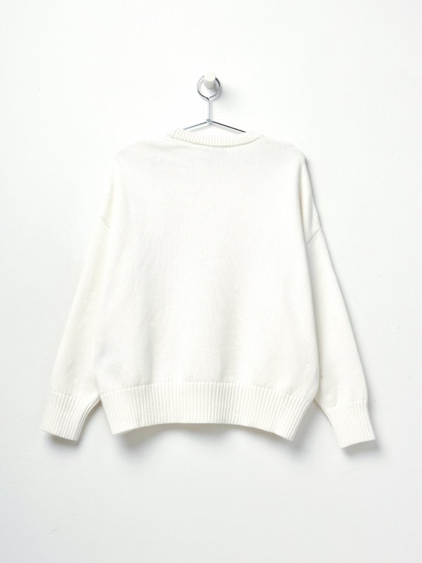 OVERSIZE AMI DE COEUR CREWNECK SWEATER_WHITE/100 OVERSIZE AMI DE COEUR CREWNECK SWEATER_WHITE/100