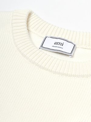 OVERSIZE AMI DE COEUR CREWNECK SWEATER_WHITE/100 OVERSIZE AMI DE COEUR CREWNECK SWEATER_WHITE/100