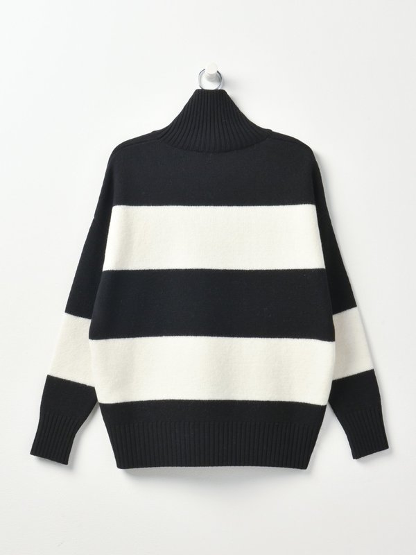 PULL RAYE COEUR_NOIR/BLANC/004 PULL RAYE COEUR_NOIR/BLANC/004
