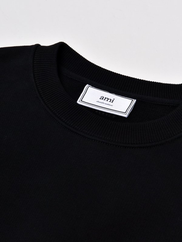 SWEATSHIRT WITH OVERSIZE AMI DE COEUR_NOIR/001 SWEATSHIRT WITH OVERSIZE AMI DE COEUR_NOIR/001