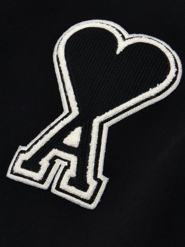 SWEATSHIRT WITH OVERSIZE AMI DE COEUR_NOIR/001 SWEATSHIRT WITH OVERSIZE AMI DE COEUR_NOIR/001