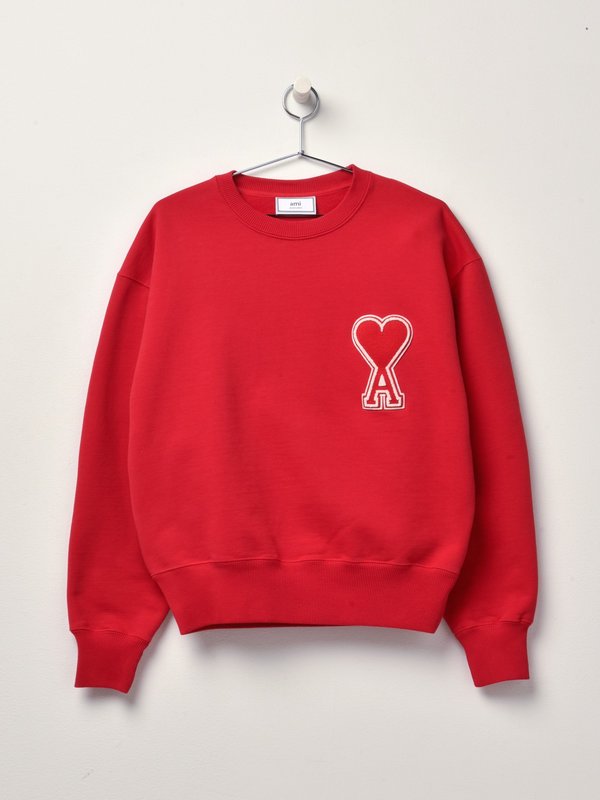 SWEATSHIRT WITH OVERSIZE AMI DE COEUR_ROUGE/600 SWEATSHIRT WITH OVERSIZE AMI DE COEUR_ROUGE/600