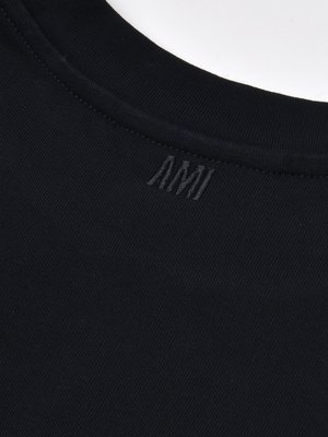 T-SHIRT WITH OVERSIZE AMI DE COEUR_NOIR/001 T-SHIRT WITH OVERSIZE AMI DE COEUR_NOIR/001